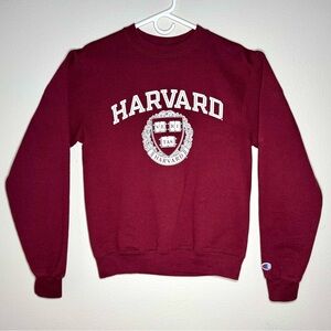 Vintage Harvard University Champion Crewneck Sweatshirt Crimson Small